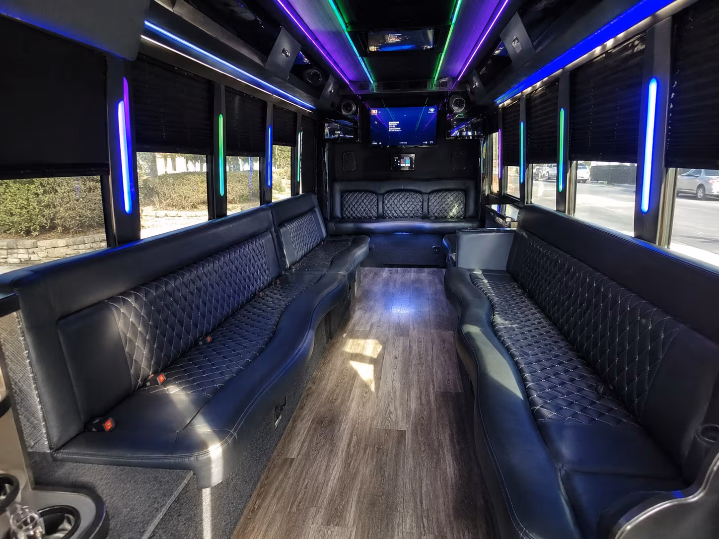 newton 15 passenger party bus interior