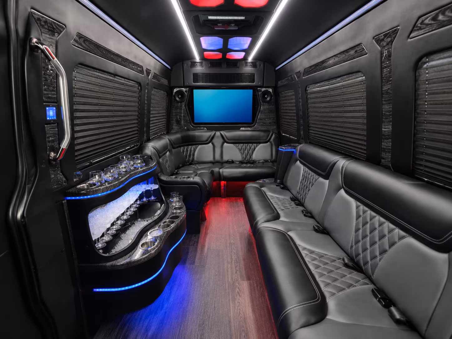 newton 40 passenger party bus interior