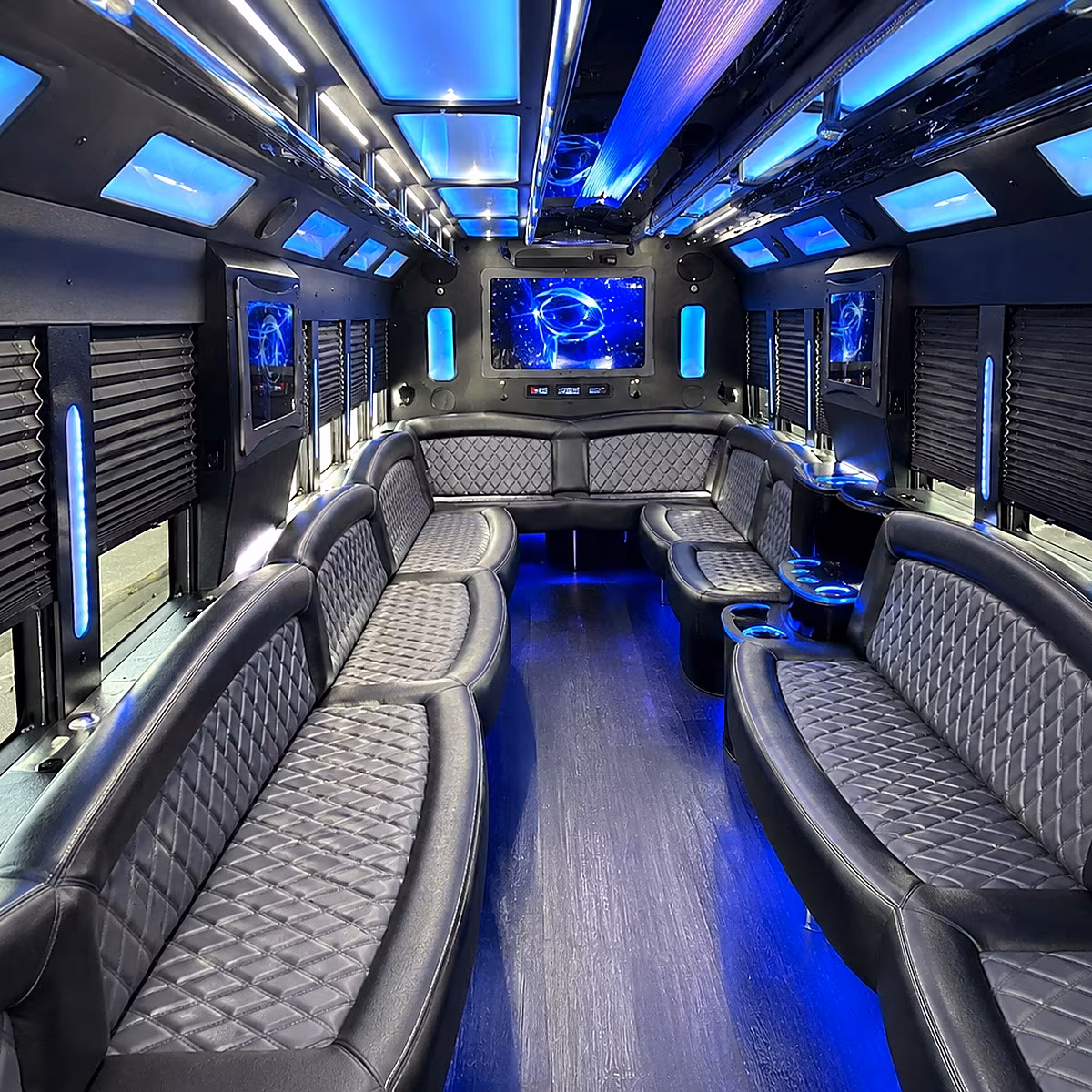 newton 50 passenger party bus interior