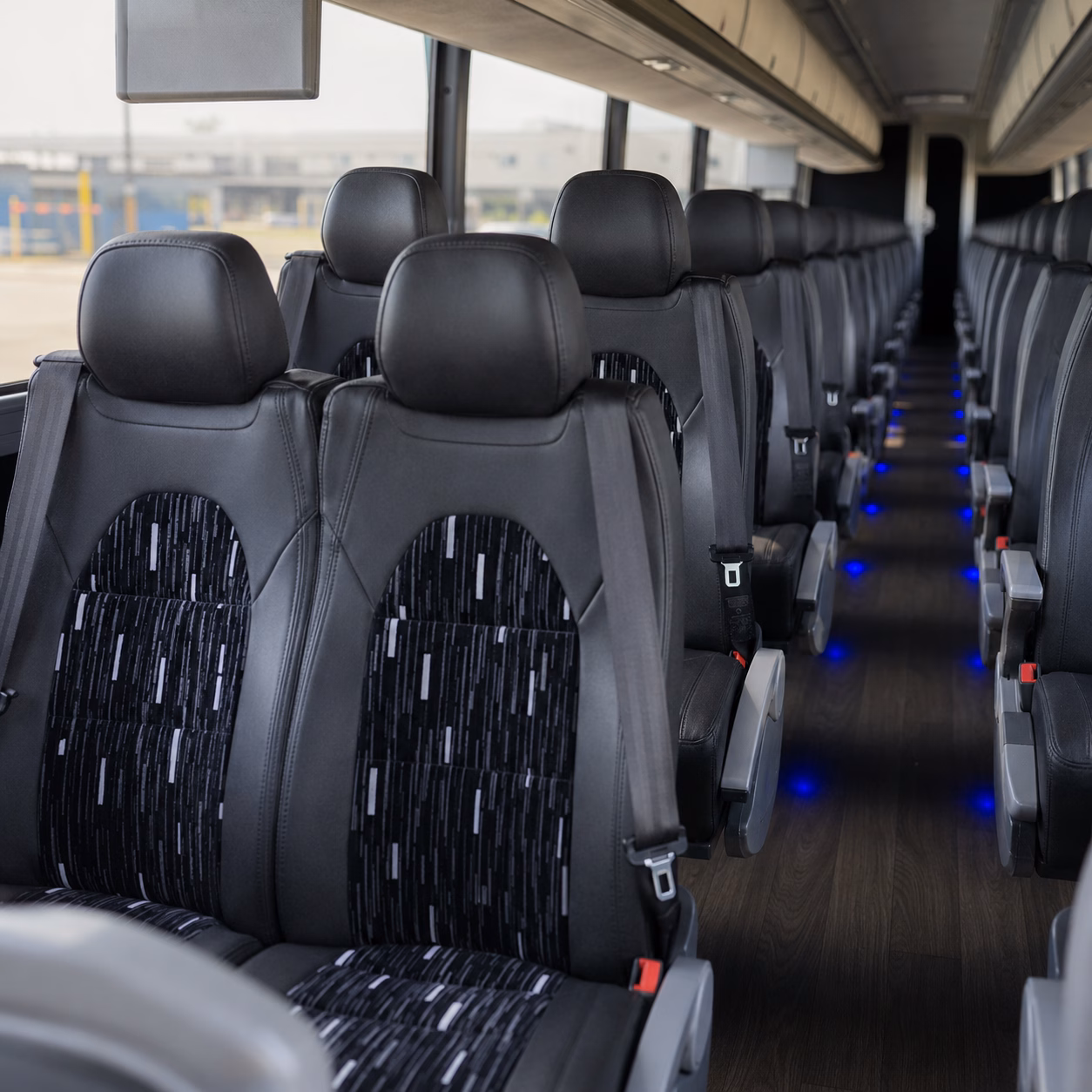 newton charter bus interior