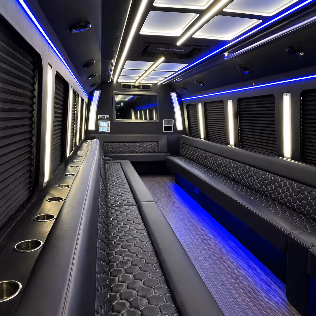 newton party bus rental interior